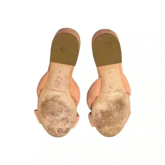 Loeffler Randall Size 7 Elsie Knotted Slide Sandal Blush Pink Suede Block Heel - Picture 9 of 13